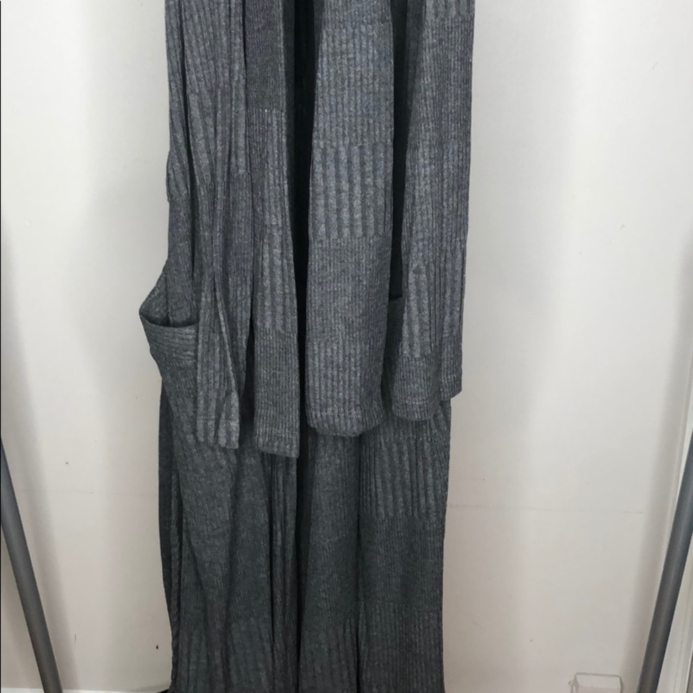 CHARCOAL KNIT CARDIGAN - Picture 5 of 9